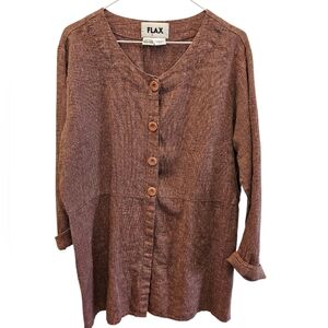 FLAX Women's Top in Rich Brown, size M